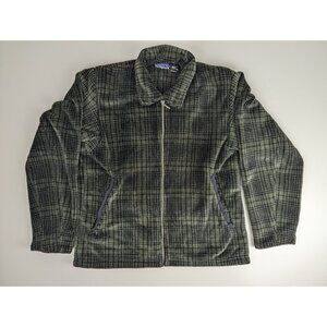Vintage Patagonia Jacket Womens Small Green Plaid Fleece Collared Coat Synchilla